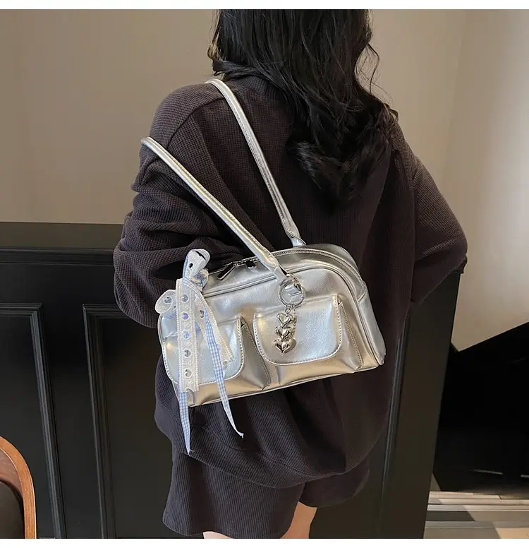 Women Cross-Border Underarm Bag Large Capacity Retro Black — feature 30