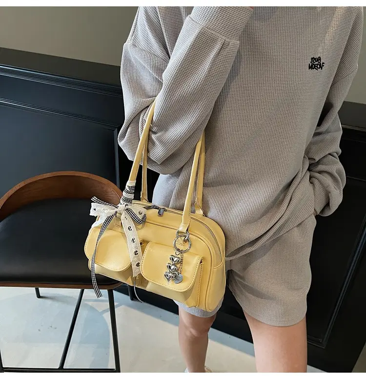 Women Cross-Border Underarm Bag Large Capacity Retro Black — feature 35