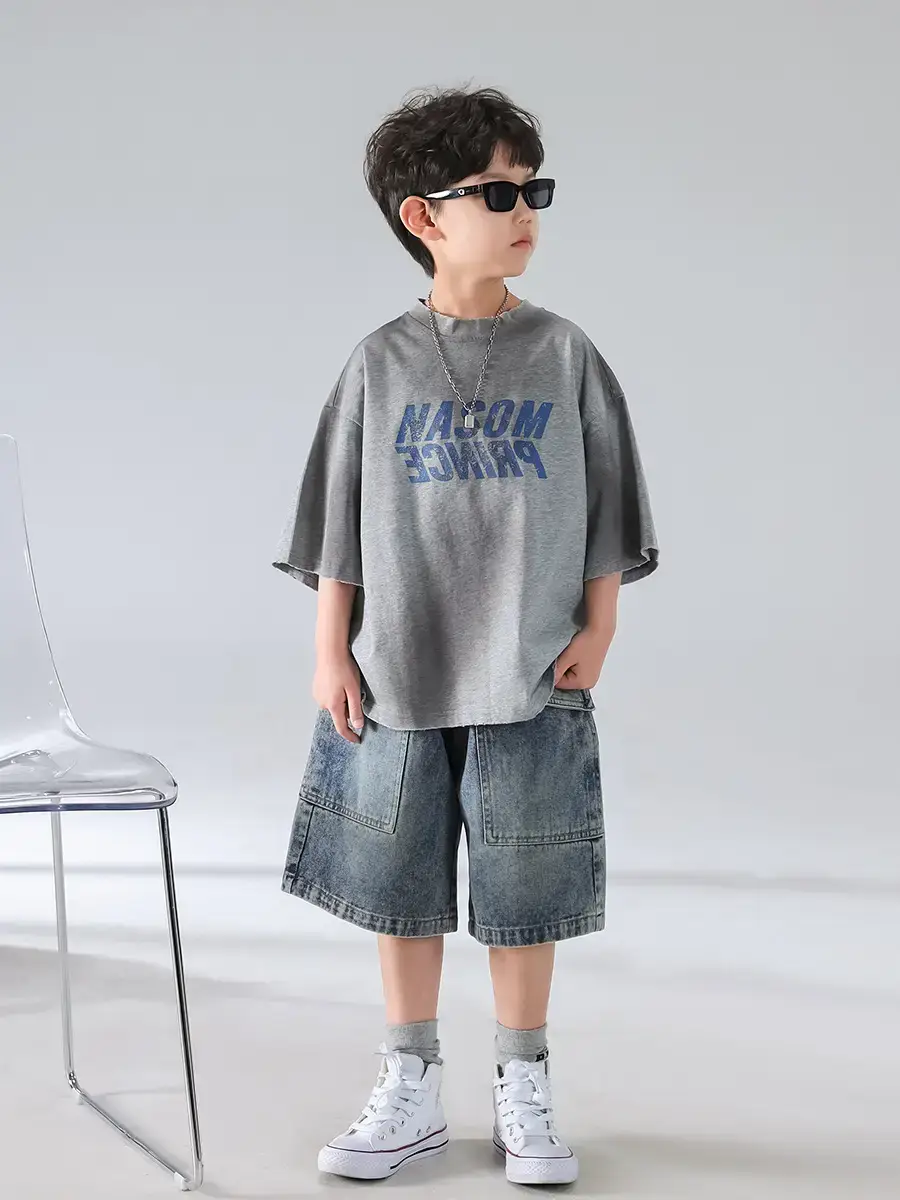 Boys Denim Shorts Set Korean Style 2026 — feature 18