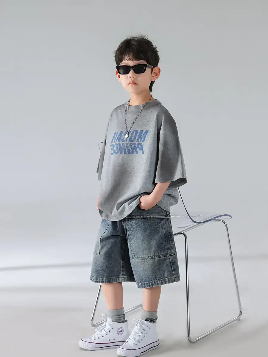Boys Denim Shorts Set Korean Style 2026 — feature 4