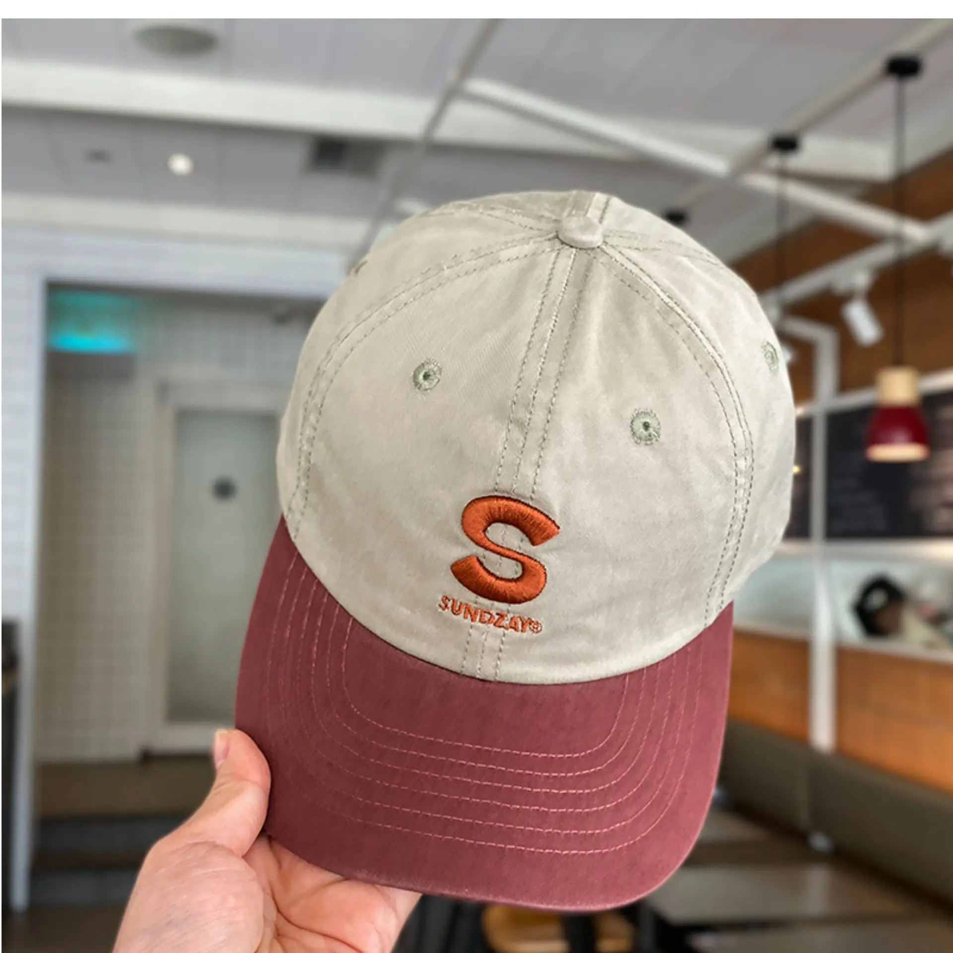 Kids Baseball Cap Pink Brown Korean Logo Middle Large — feature 10