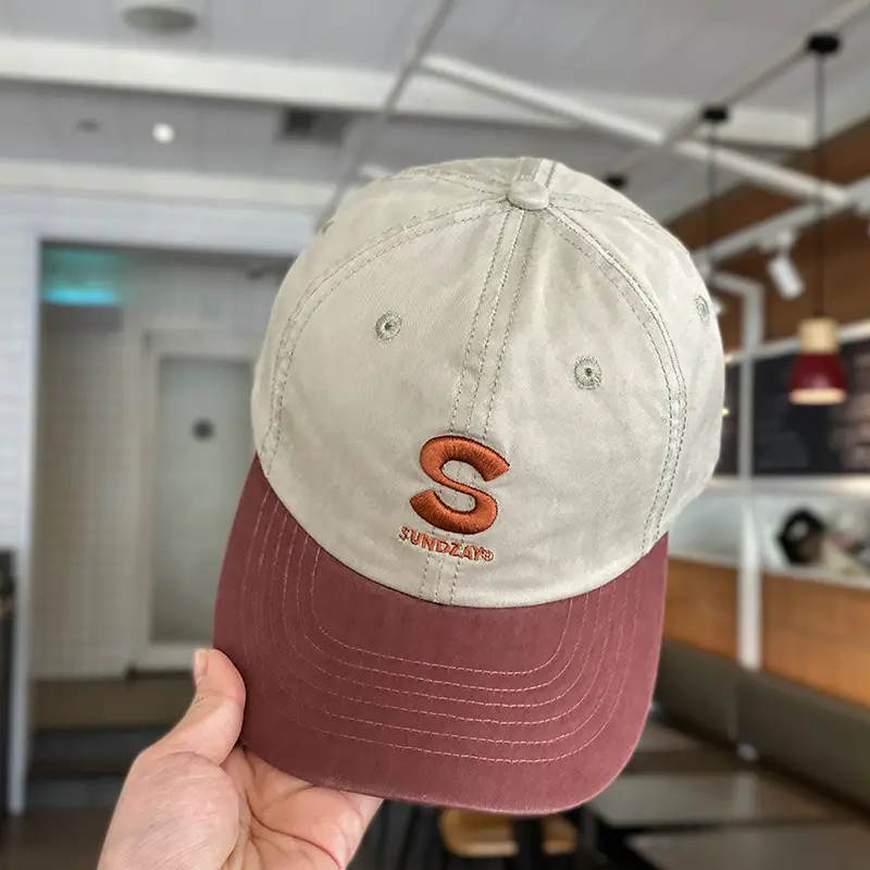 Kids Baseball Cap Pink Brown Korean Logo Middle Large - Image 3