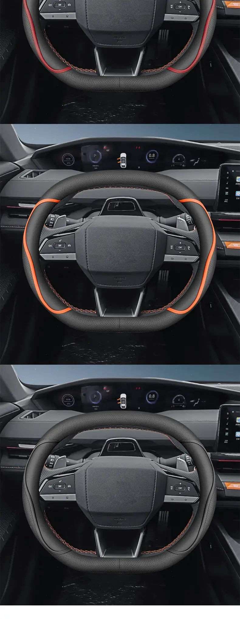 Ultra-Thin Genuine Leather Steering Wheel Covers for All Subarus — feature 17