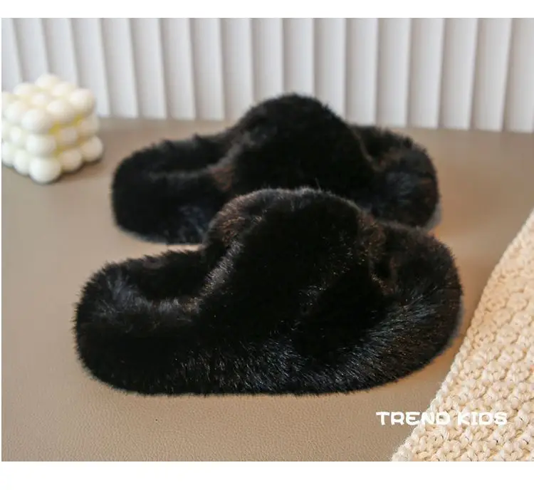 Girls' Furry Slippers Winter New Thickeneded Warm Cotton Slippers Indoor Non-Slip Baby Kidsren's Cotton Shoes Girls — feature 29
