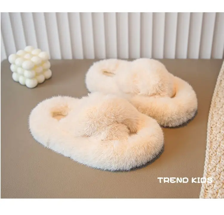 Girls' Furry Slippers Winter New Thickeneded Warm Cotton Slippers Indoor Non-Slip Baby Kidsren's Cotton Shoes Girls — feature 31