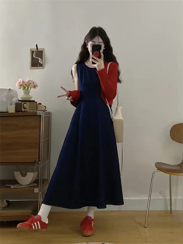 Plus Size Red Denim Vest Set for Spring — feature 10