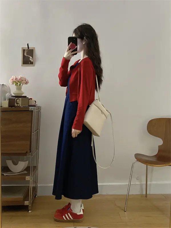 Plus Size Red Denim Vest Set for Spring — feature 11