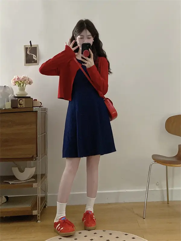Plus Size Red Denim Vest Set for Spring — feature 18