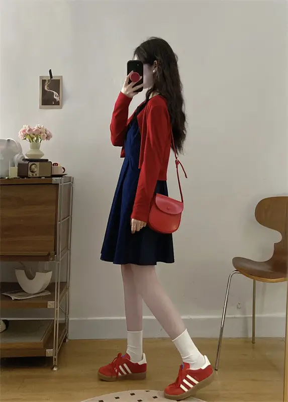 Plus Size Red Denim Vest Set for Spring — feature 23