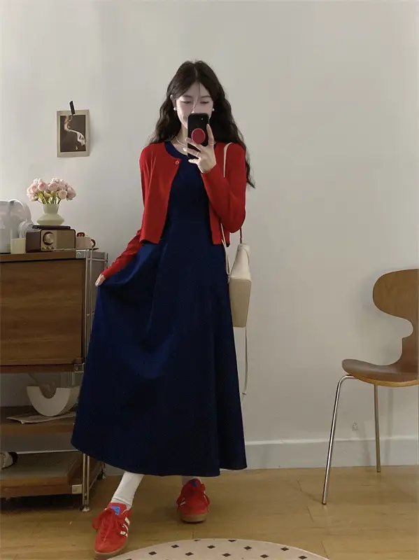 Plus Size Red Denim Vest Set for Spring — feature 6