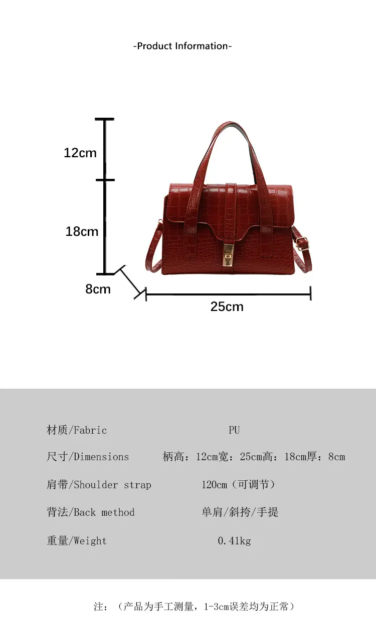 2025 Red Crocodile Bag for Women Commuter Shoulder Crossbody — feature 3