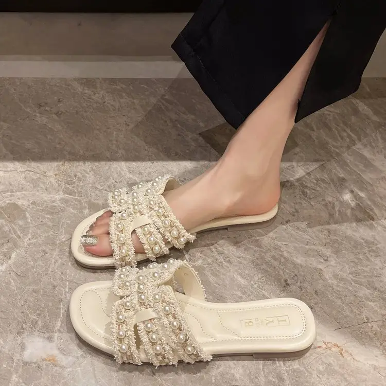 Women's Summer Flat Slippers Chanel Style Ins Tide