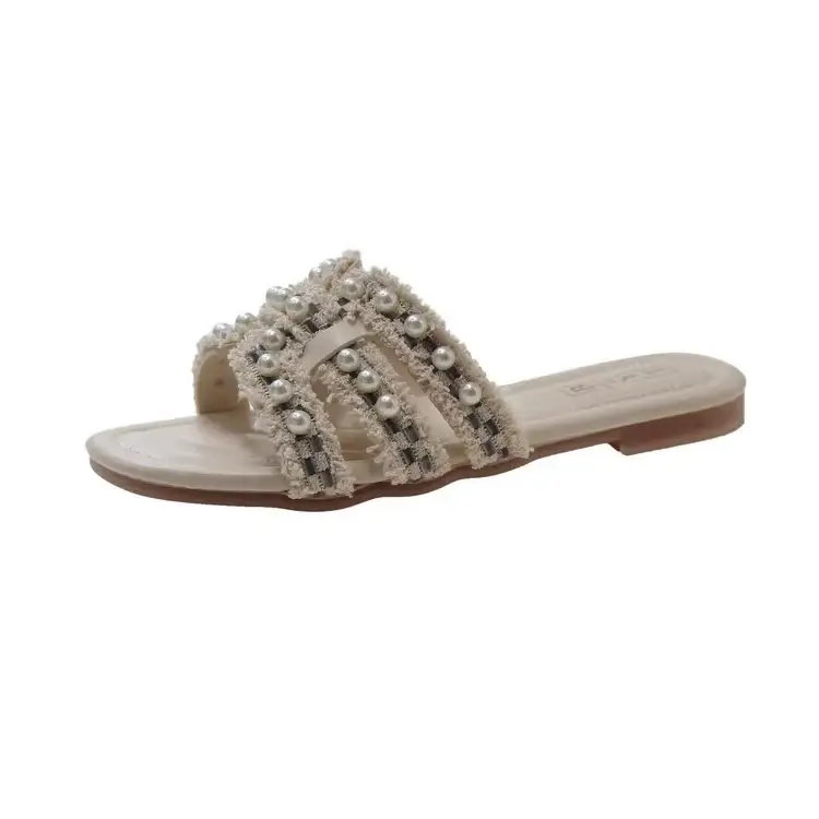 Factory Direct Delivery Chanel-Style Women's Summer Fashion Slippers 2025 New Summer Flat Slide Sandals Ins Trend - Image 6