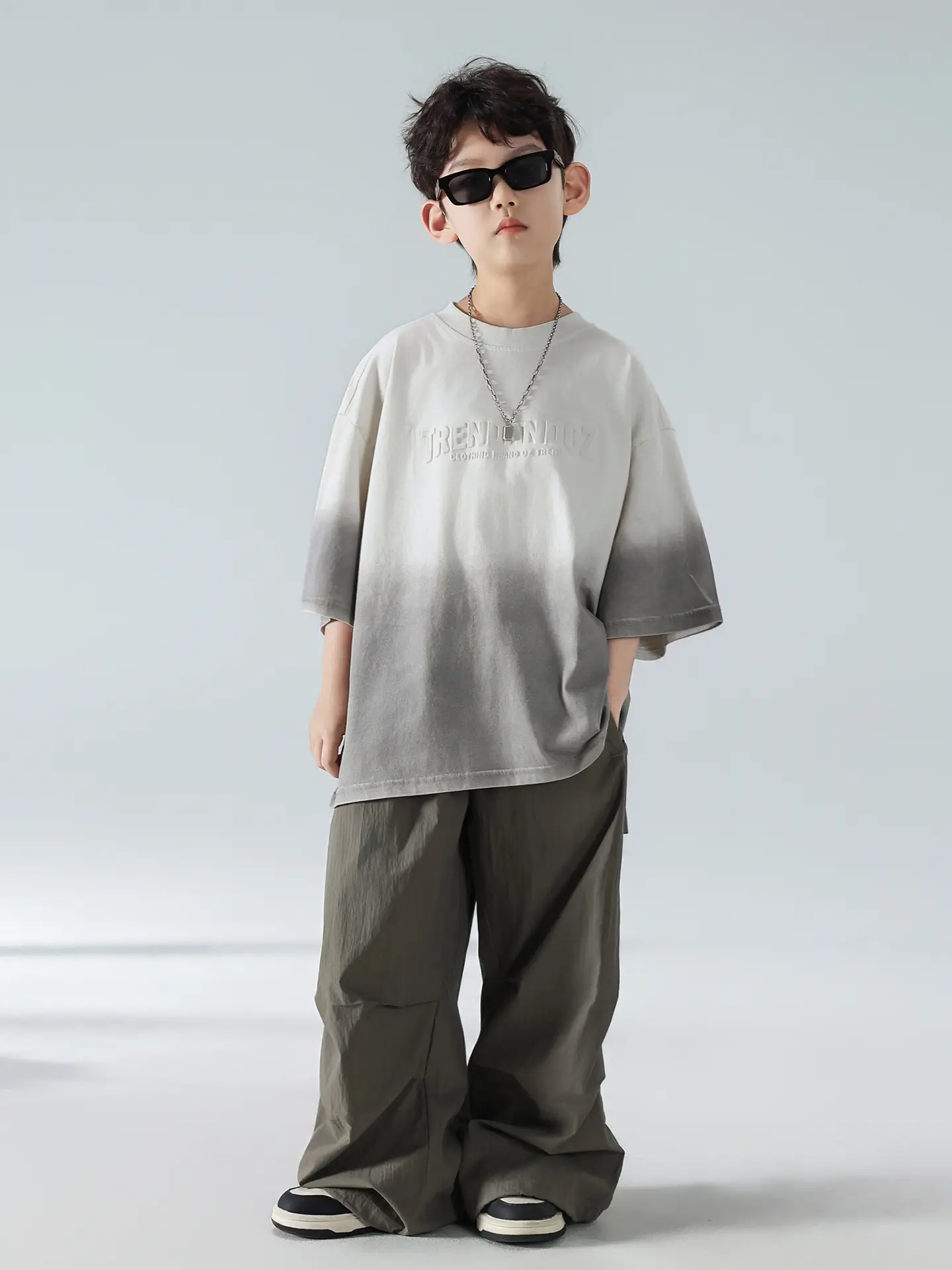 Boys Summer T-shirt Korean Style 2025 Short Sleeve Trousers Set - Image 6