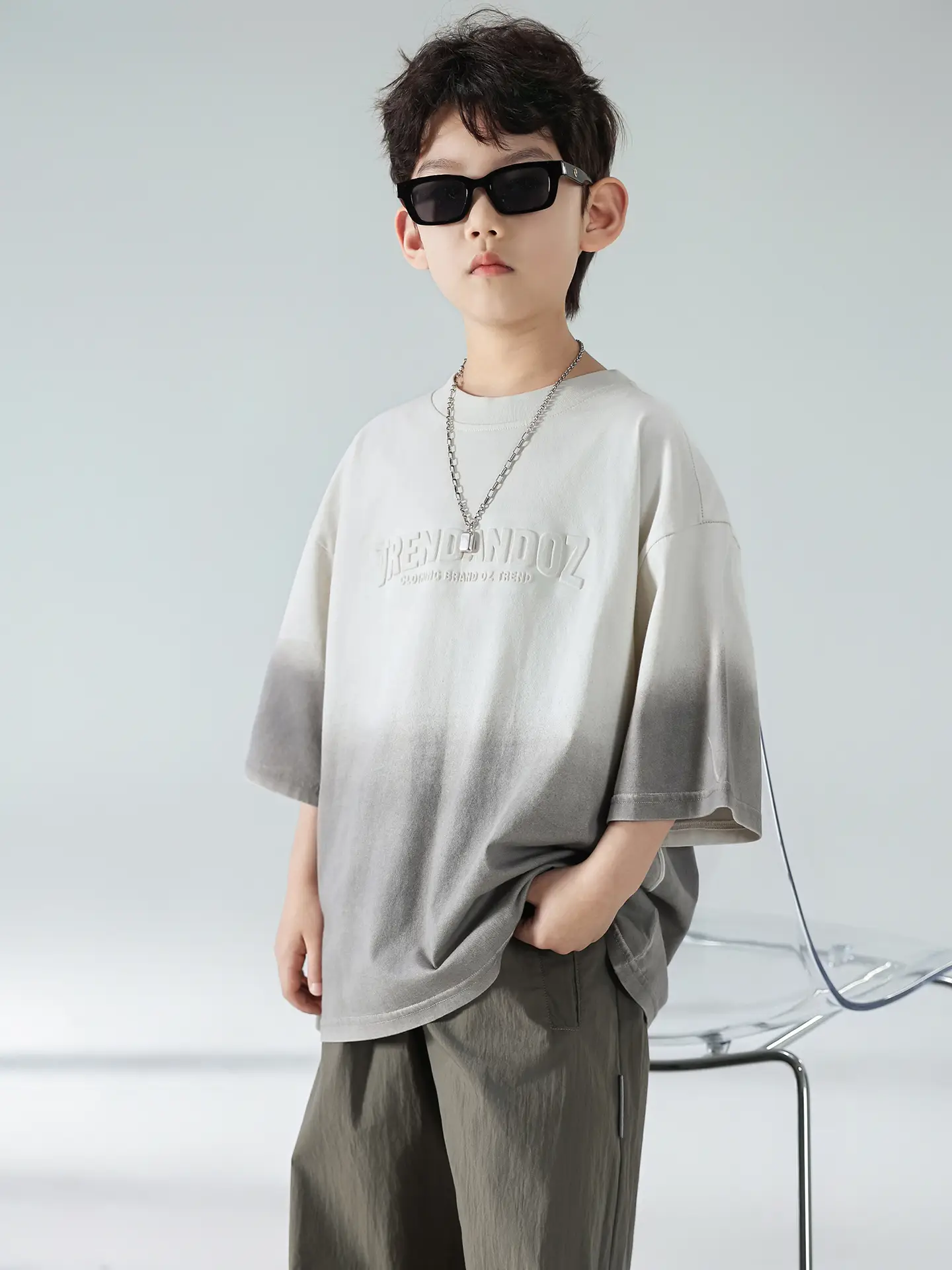 Boys Summer T-shirt Korean Style 2025 Short Sleeve Trousers Set — feature 21