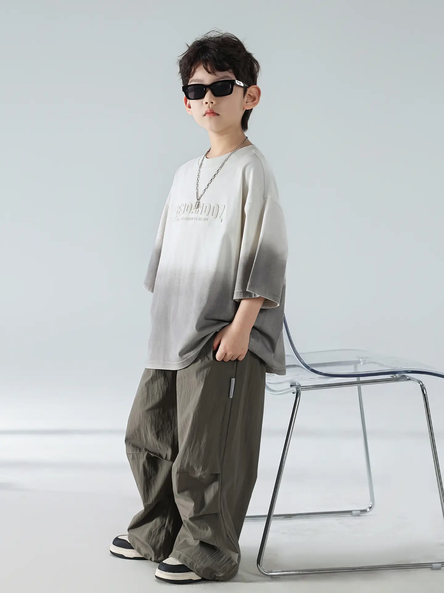 Boys Summer T-shirt Korean Style 2025 Short Sleeve Trousers Set — feature 4