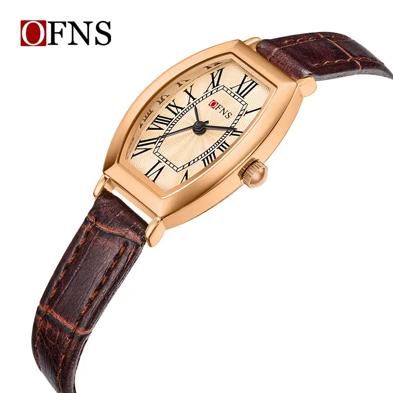 Ofns Women's Quartz Watch with Brown Belt - Image 13