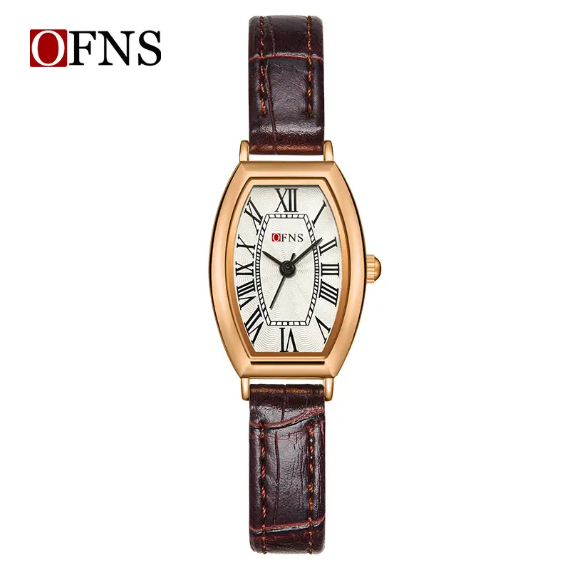 Ofns Women's Quartz Watch with Brown Belt - Image 6