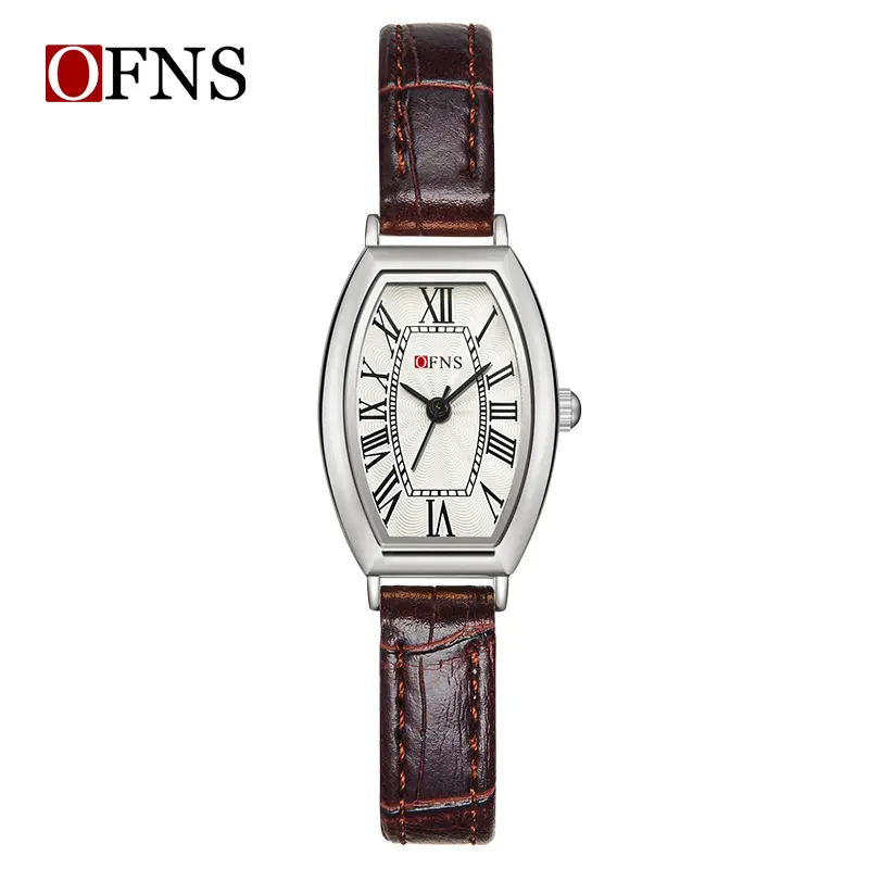 Ofns Women's Quartz Watch with Brown Belt - Image 7