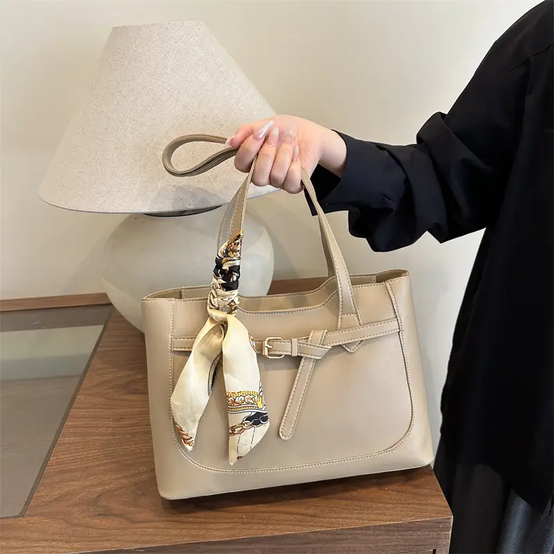 Women's Silk Scarf Bag with Large Capacity Shoulder Commuter Tote - Image 5