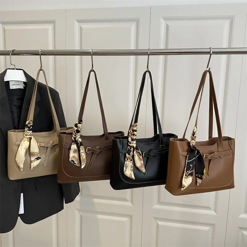 Women's Silk Scarf Bag with Large Capacity Shoulder Commuter Tote - Image 6