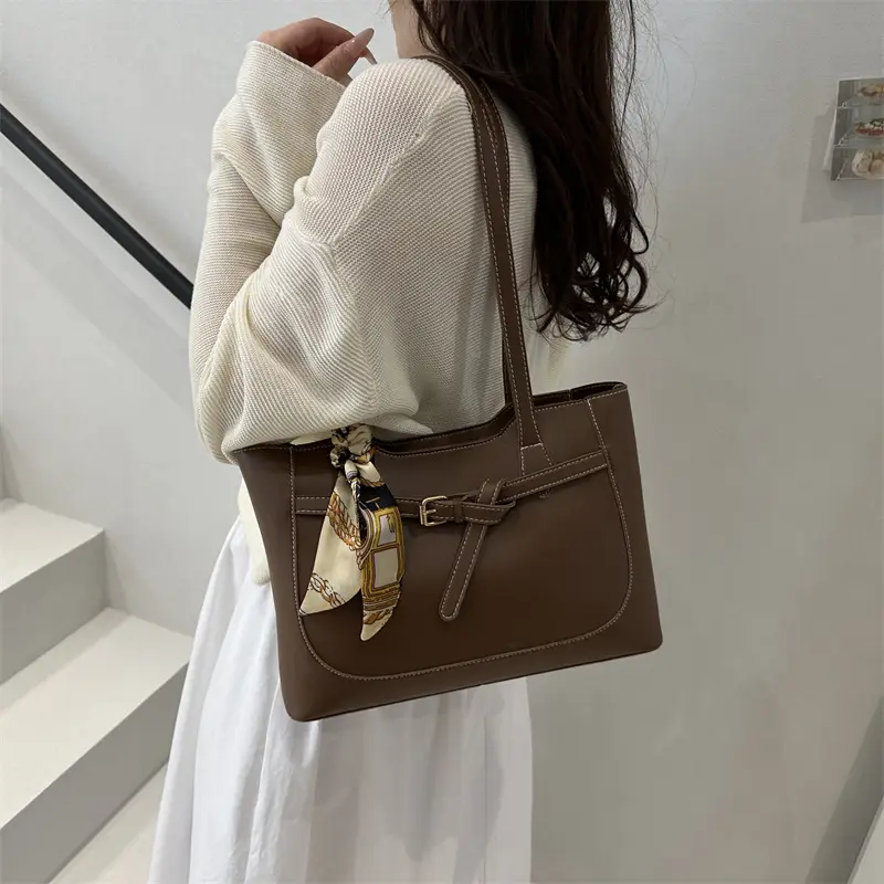 Women's Silk Scarf Bag with Large Capacity Shoulder Commuter Tote - Image 8