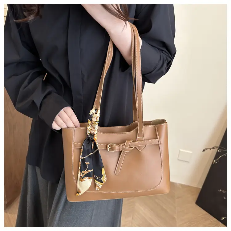 Women's Silk Scarf Bag with Large Capacity Shoulder Commuter Tote — feature 10