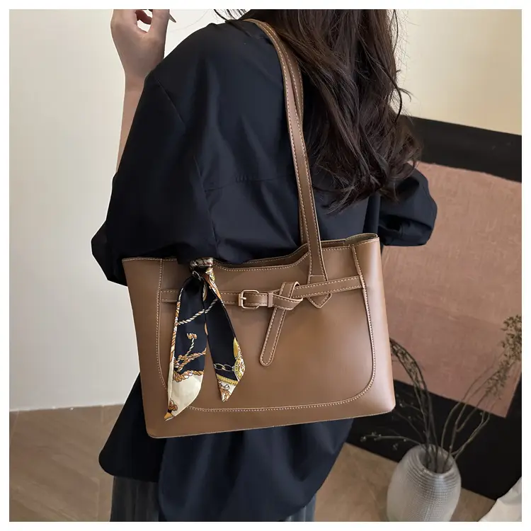 Women's Silk Scarf Bag with Large Capacity Shoulder Commuter Tote — feature 12