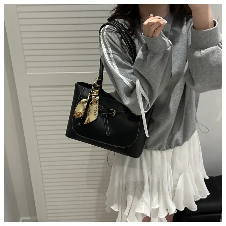 Women's Silk Scarf Bag with Large Capacity Shoulder Commuter Tote — feature 18