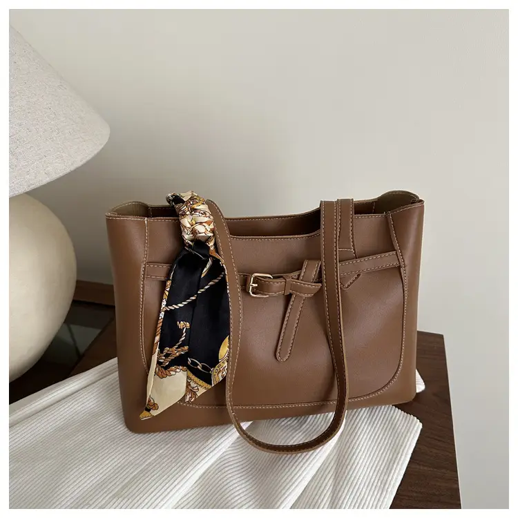Women's Silk Scarf Bag with Large Capacity Shoulder Commuter Tote — feature 19