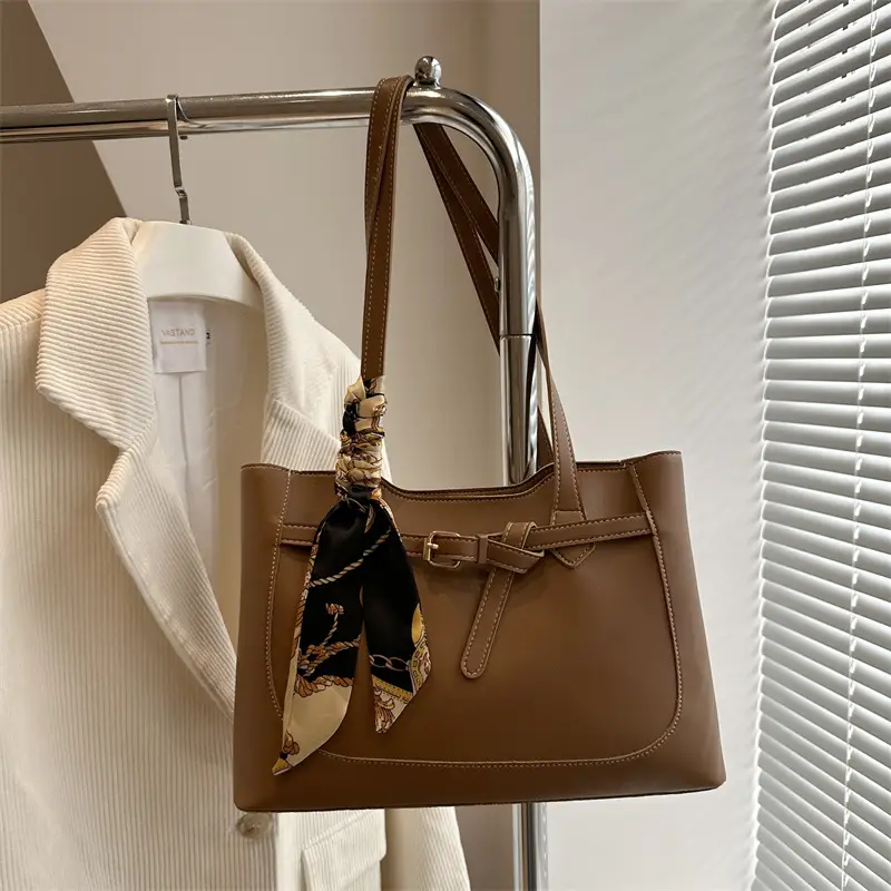 Women's Silk Scarf Bag with Large Capacity Shoulder Commuter Tote - Image 2