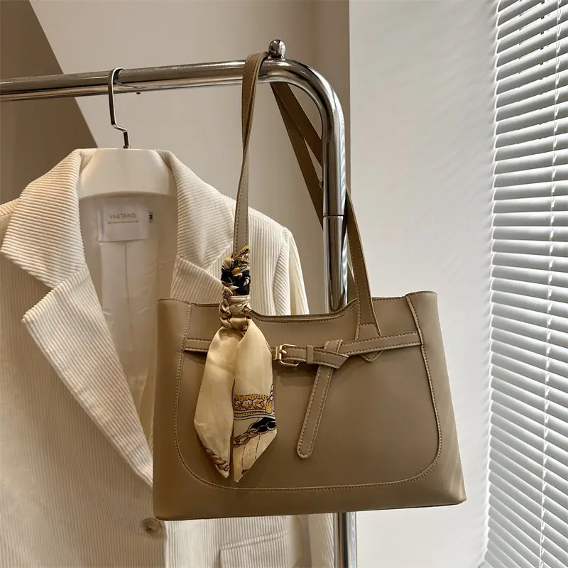 Women's Silk Scarf Bag with Large Capacity Shoulder Commuter Tote - Image 3