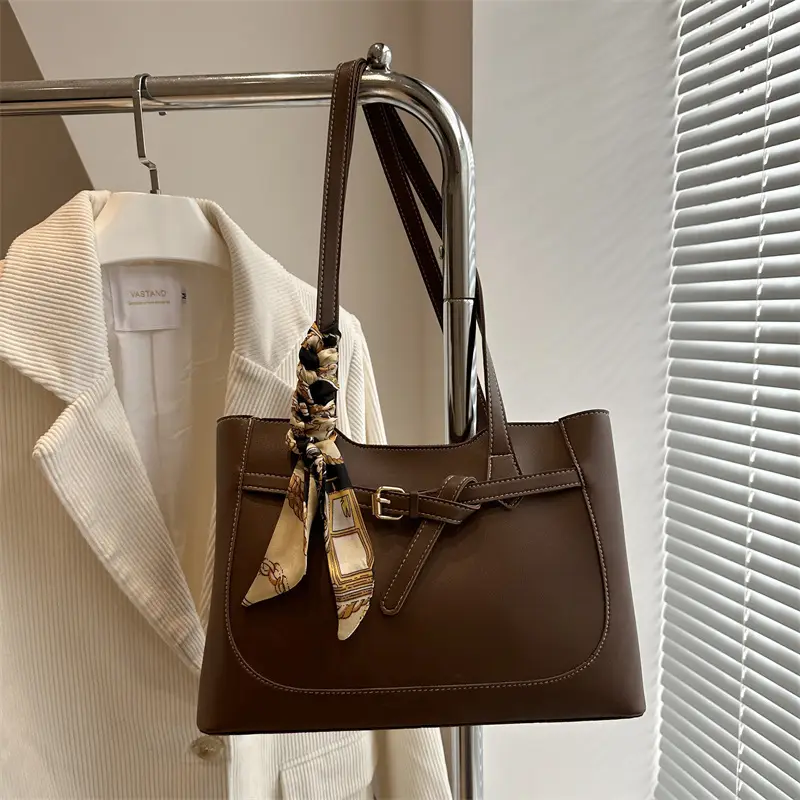 Women's Silk Scarf Bag with Large Capacity Shoulder Commuter Tote - Image 4