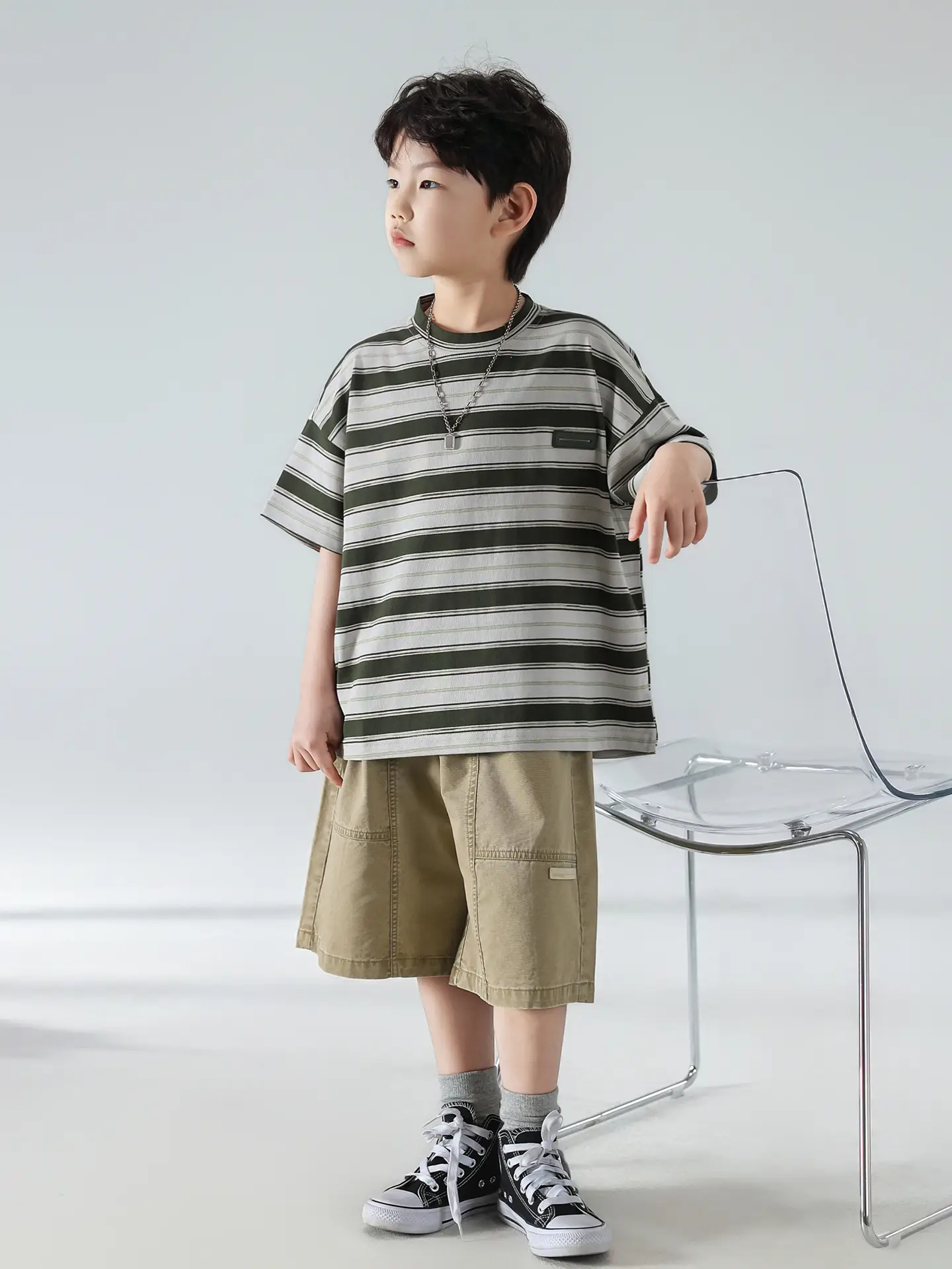 Boys Striped Shorts T-Shirt Set Summer 2025 — feature 17