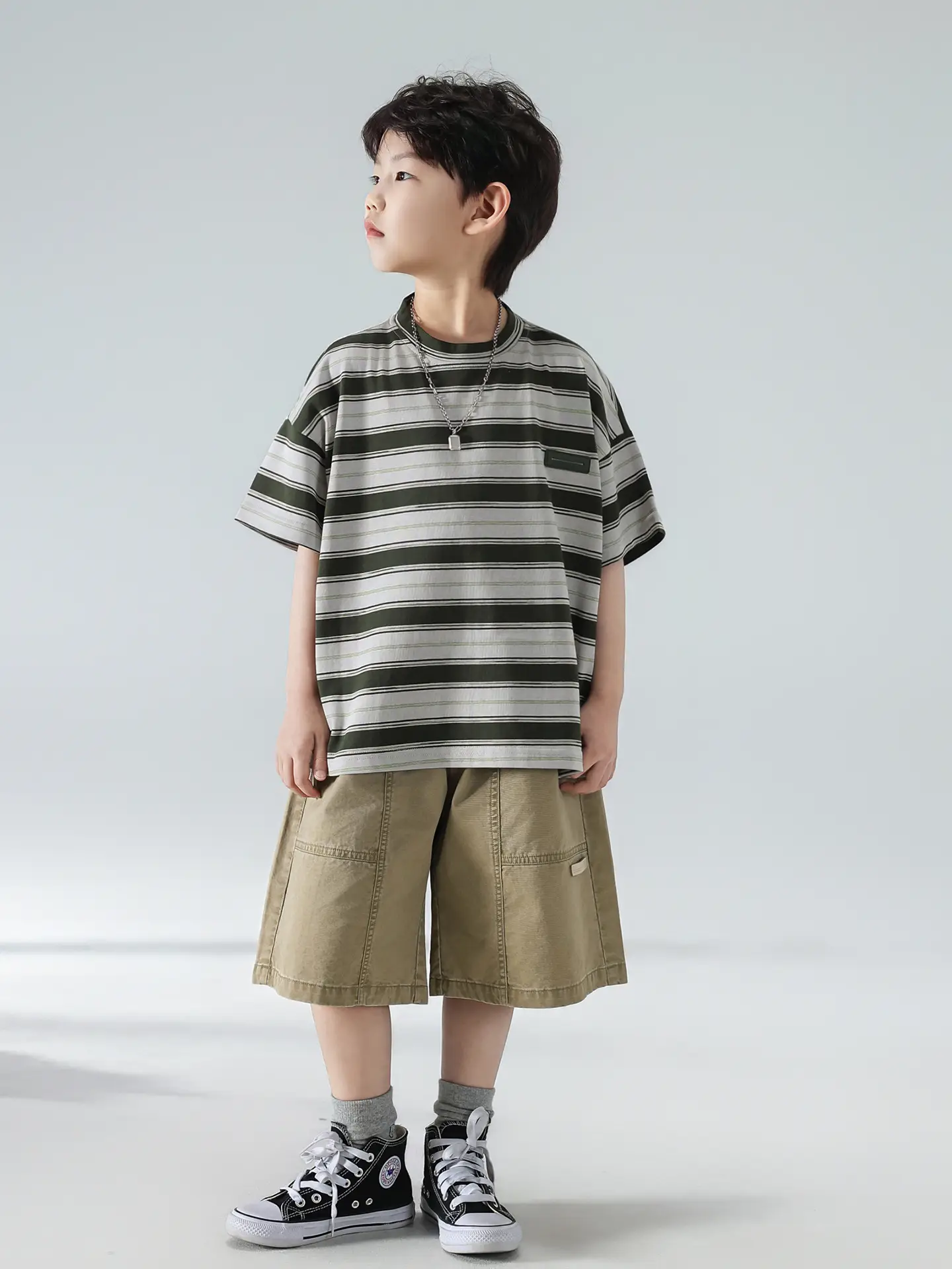 Boys Striped Shorts T-Shirt Set Summer 2025 — feature 20