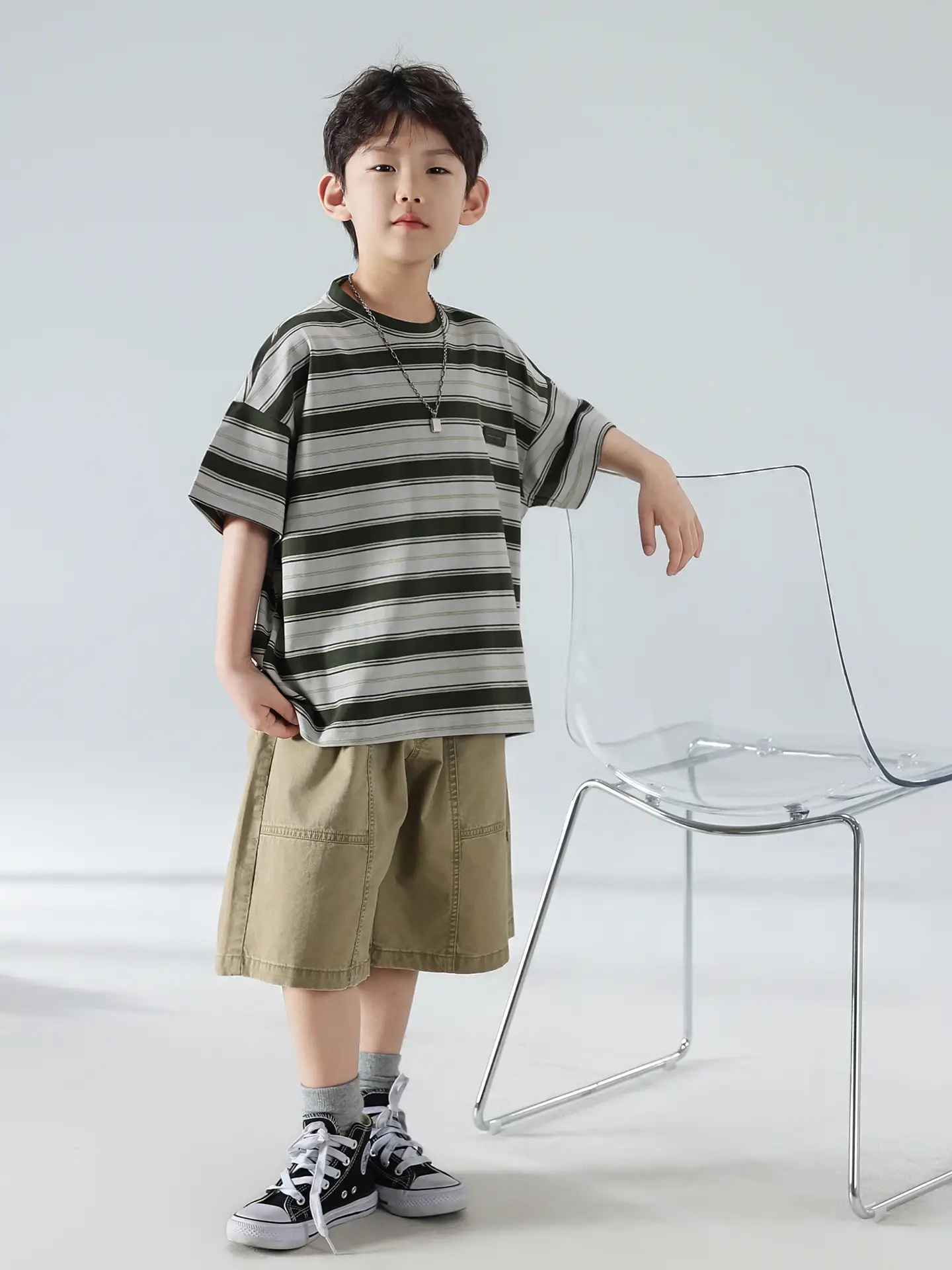 Boys Striped Shorts T-Shirt Set Summer 2025 — feature 22
