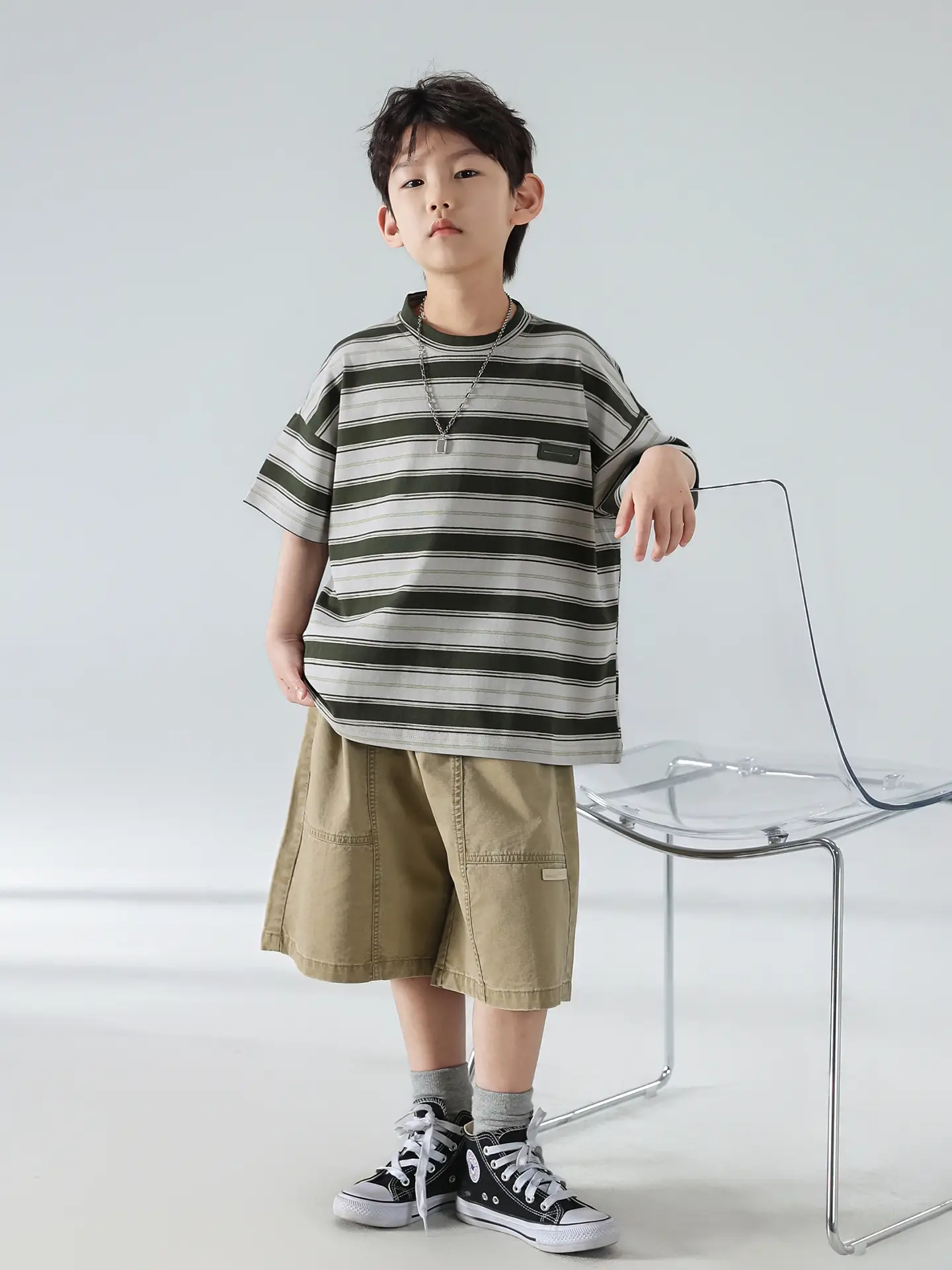 Boys Striped Shorts T-Shirt Set Summer 2025 — feature 23