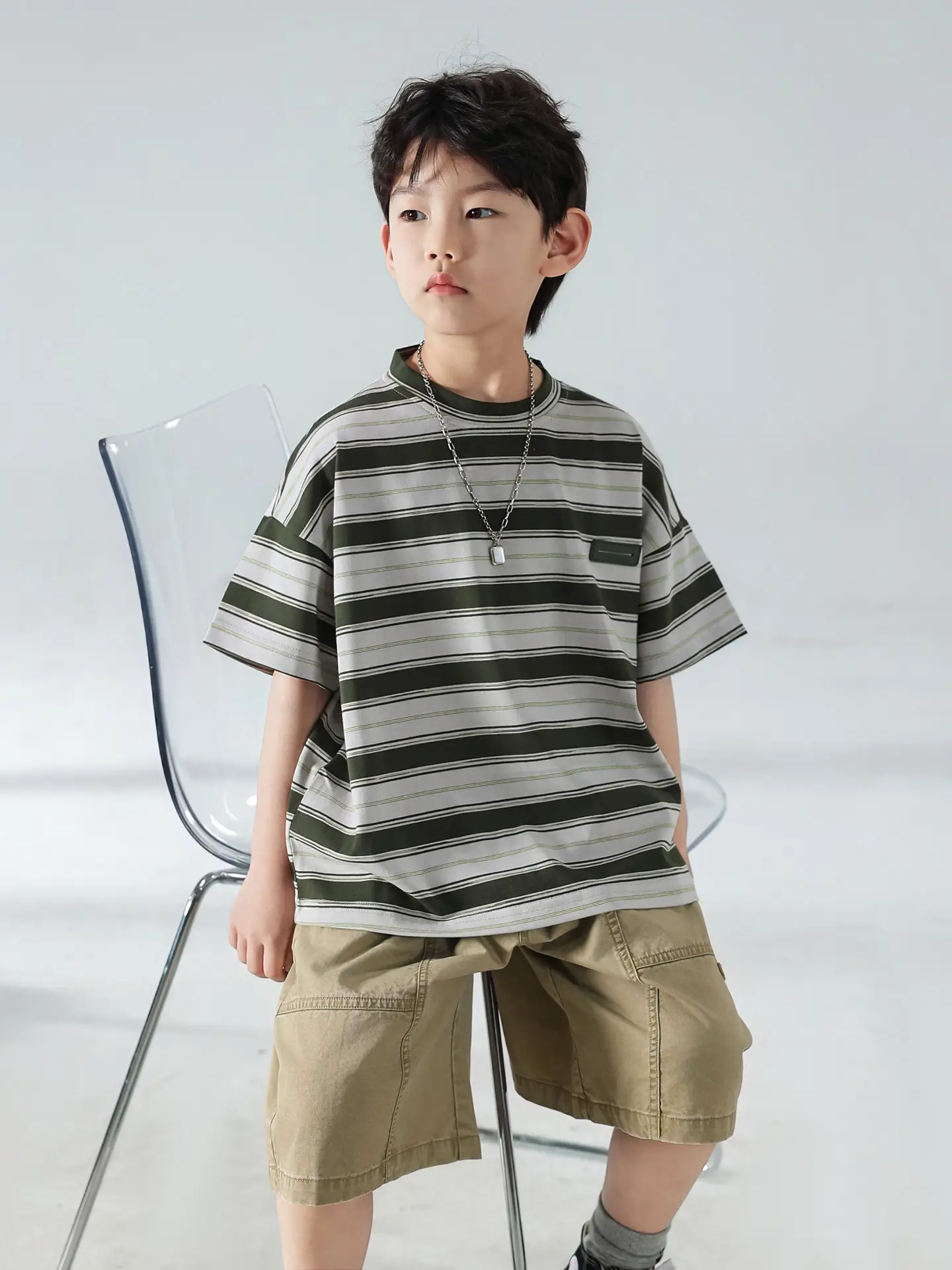 Boys Striped Shorts T-Shirt Set Summer 2025 — feature 24