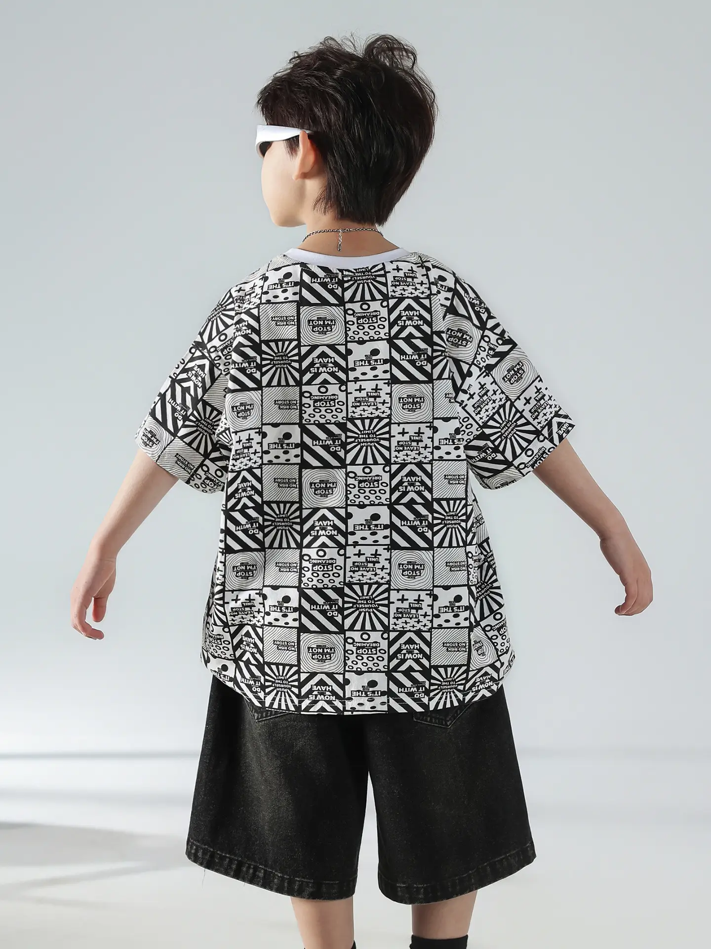 Boys Korean Print T-Shirt Shorts Set 2025 - Image 4