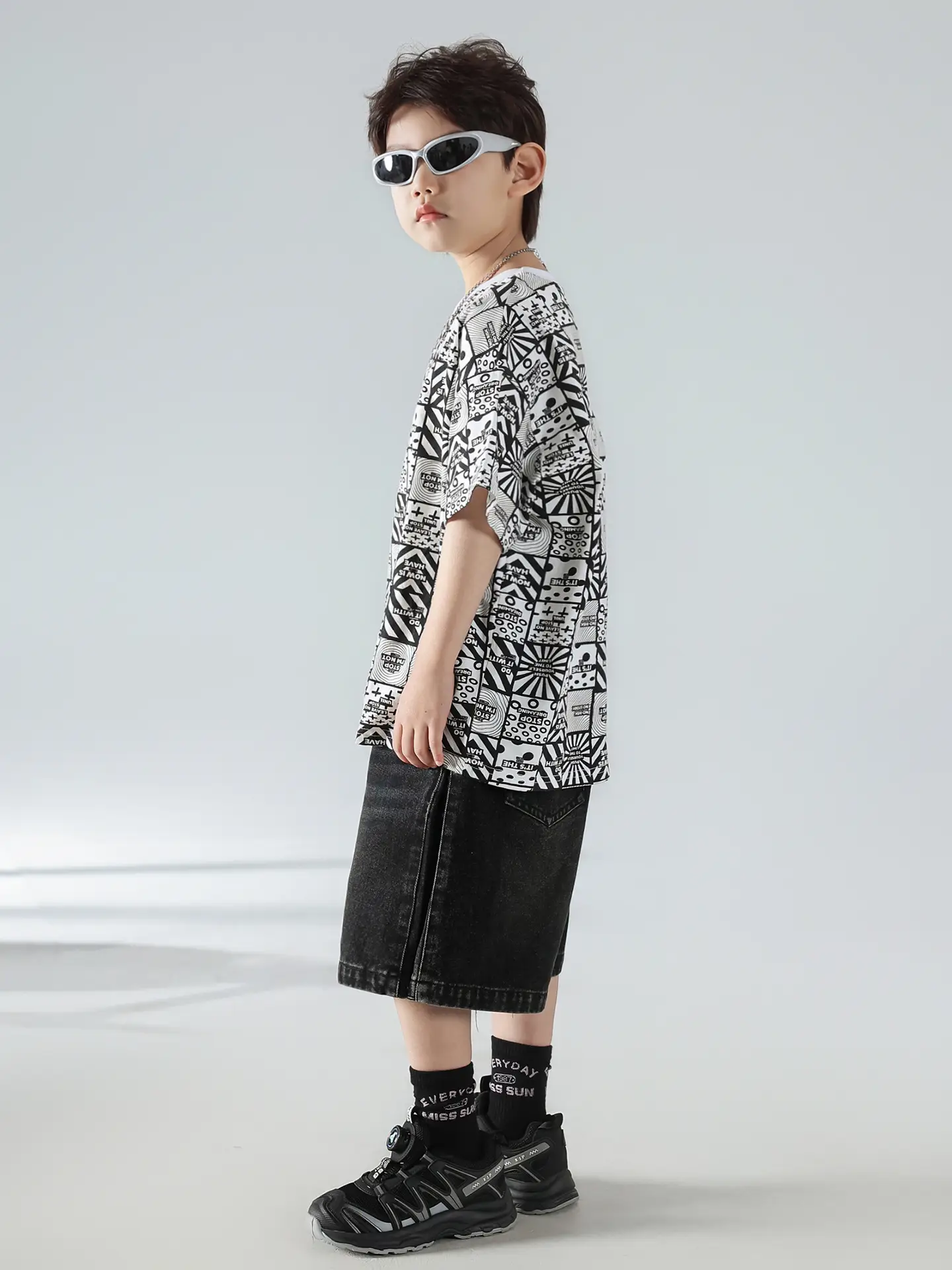 Boys Korean Print T-Shirt Shorts Set 2025 — feature 20