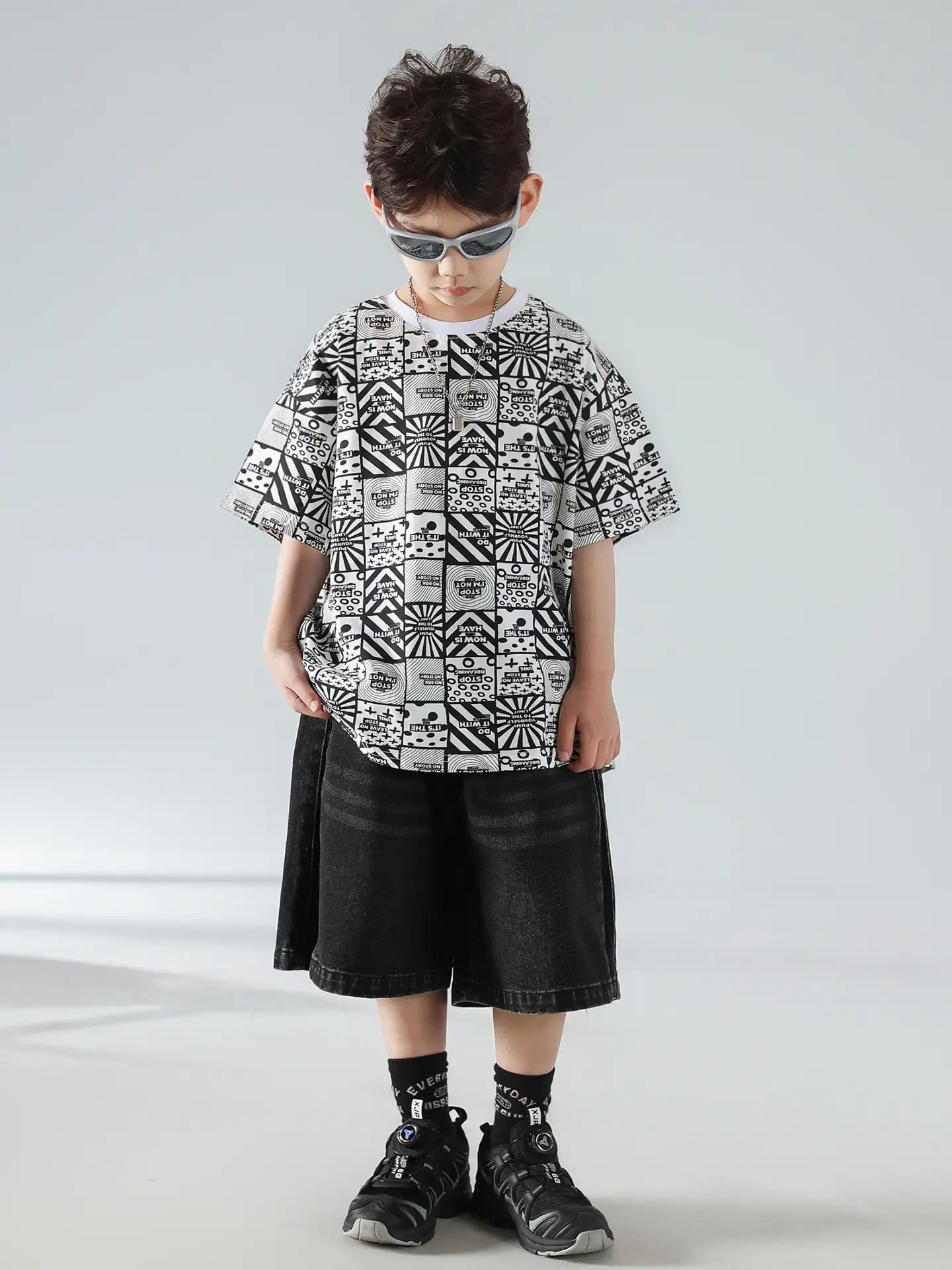 Boys Korean Print T-Shirt Shorts Set 2025 — feature 21