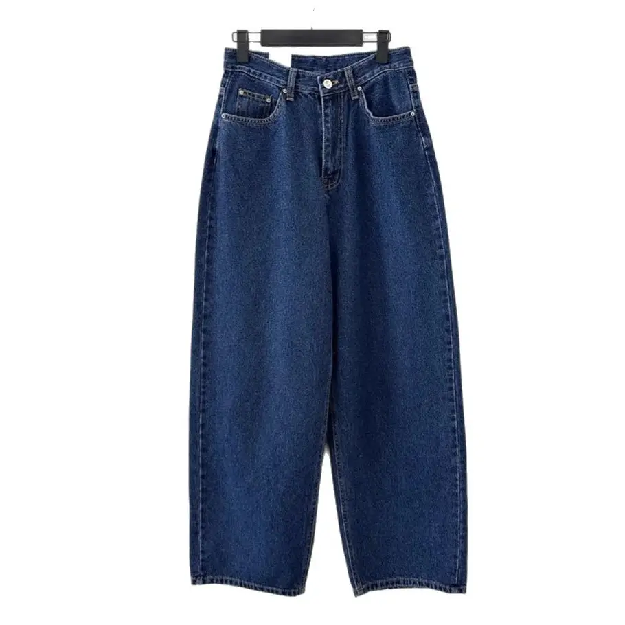 Wide Leg Dark Blue Denim Pants for Women 2026