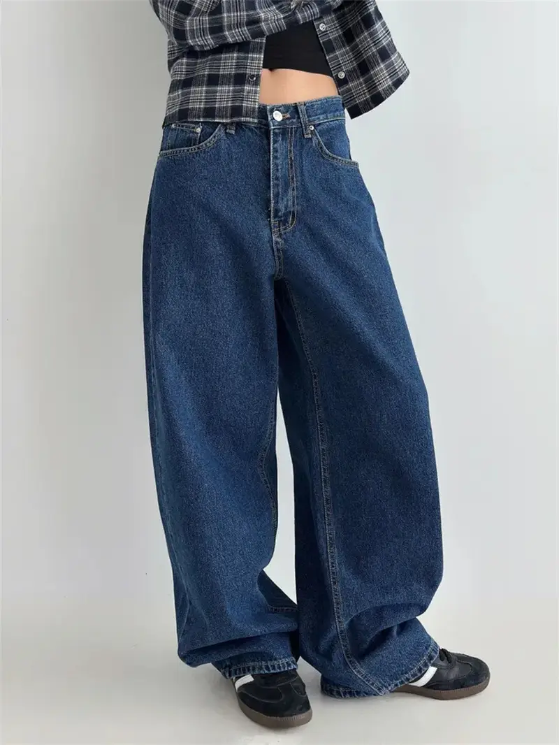 Wide Leg Dark Blue Denim Pants for Women 2026 — feature 1