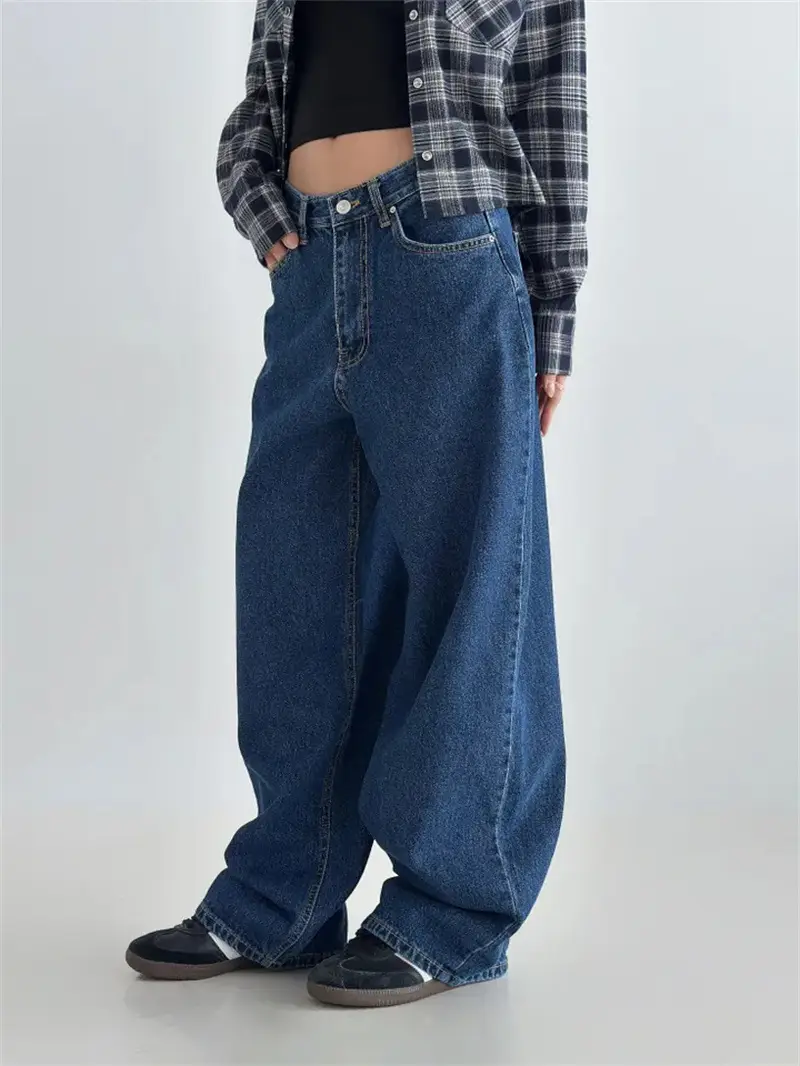 Wide Leg Dark Blue Denim Pants for Women 2026 — feature 10