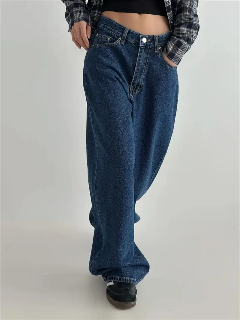 Wide Leg Dark Blue Denim Pants for Women 2026 — feature 11