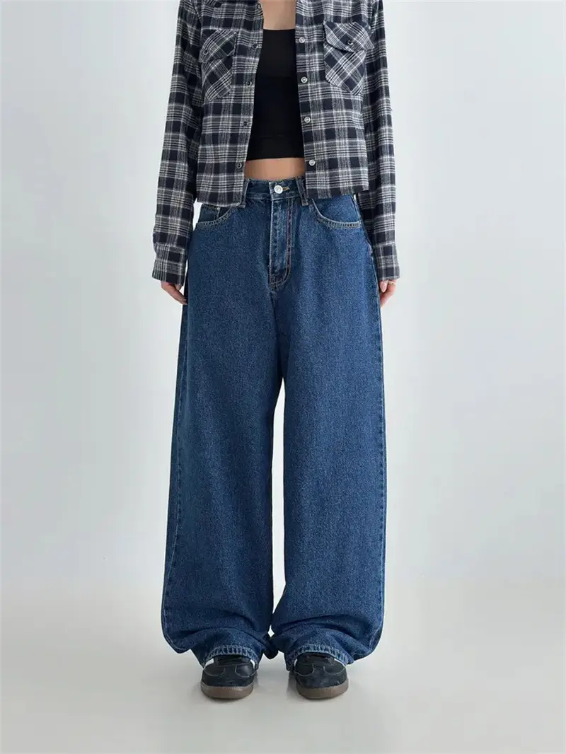 Wide Leg Dark Blue Denim Pants for Women 2026 — feature 13