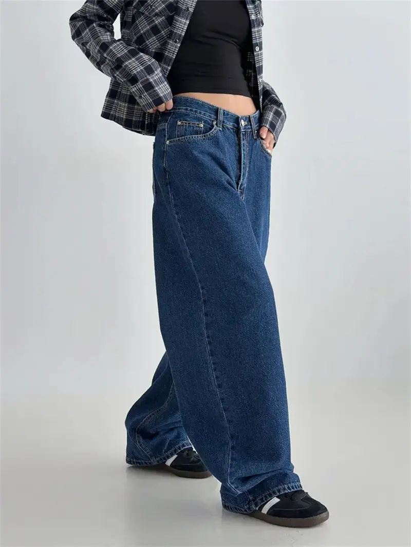 Wide Leg Dark Blue Denim Pants for Women 2026 — feature 2