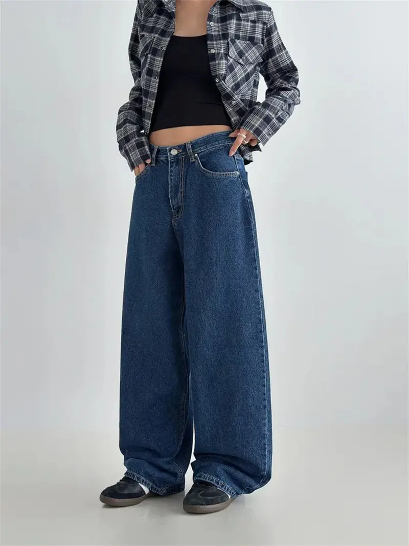 Wide Leg Dark Blue Denim Pants for Women 2026 — feature 3