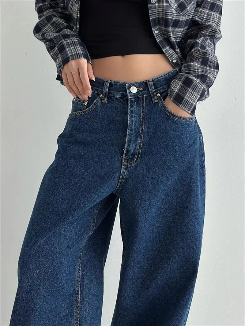 Wide Leg Dark Blue Denim Pants for Women 2026 — feature 4