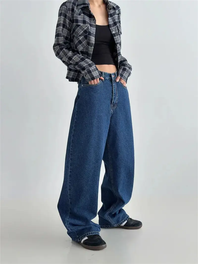 Wide Leg Dark Blue Denim Pants for Women 2026 — feature 5
